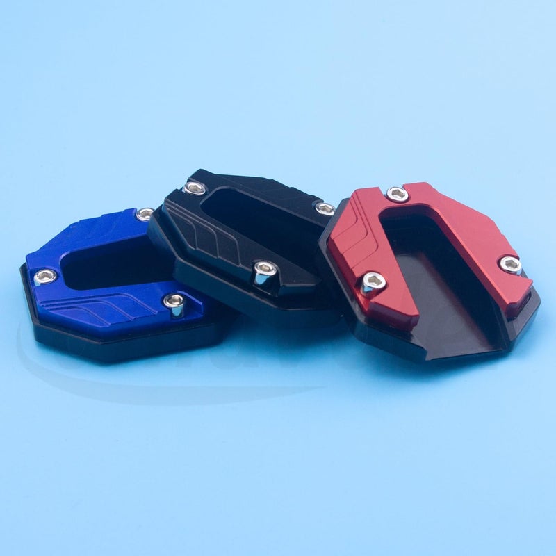 amavoler Universal Scooter Motorcycle Bike Kickstand Extender Foot Side Stand Extension Pad Support Plate Anti-skid Enlarged Base (Blue) - Image 4